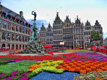 Bloementapijt fleurt Antwerpse Grote Markt op!